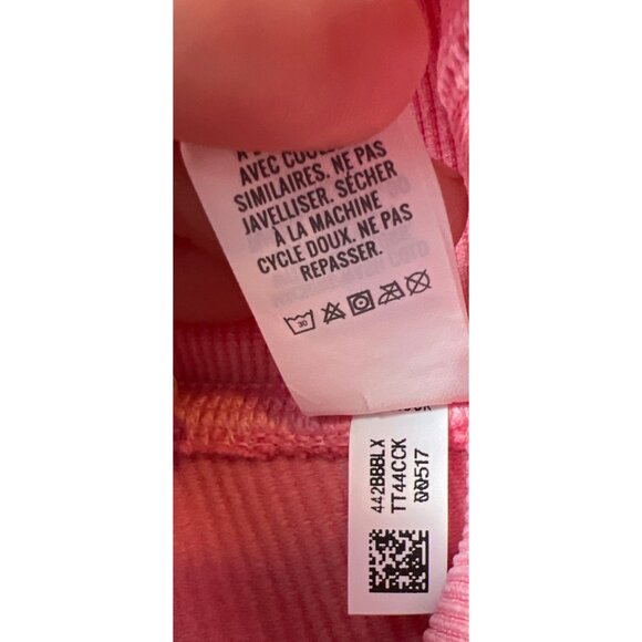 Offline By Aerie XS Ribbed Pink High-Waisted Cropped Leggings With Button Detail - Picture 5 of 9
